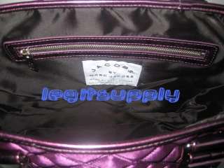 MARC JACOBS Purple Quilted Satin Tote Bag Handbag Purse  