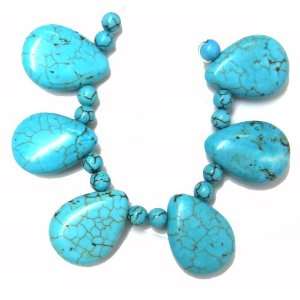  Bead Collection 40150 Semi Precious Turquoise Beads, 6 