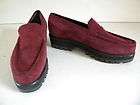 ROBERT CLERGERIE Paris Designer Shoes Loafers Burgundy Red Suede UK 4 