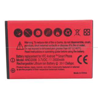   Extended Battery With Red Cover +Charger for Sprint HTC EVO 4G  