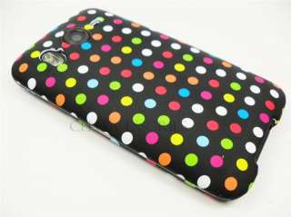 FOR HTC INSPIRE 4G DESIRE HD RED PINK ORANGE GREEN WHITE DOTS HARD 