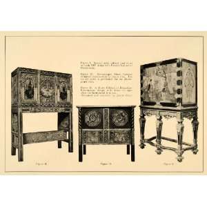   Romanesque Music Cabinet Deco   Original Print Ad