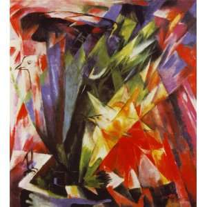   Oil Reproduction   Franz Marc   24 x 26 inches   Birds