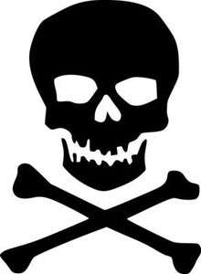 Classic Skull and Crossbones Vinyl Sticker Decal   Choose Size & Color 