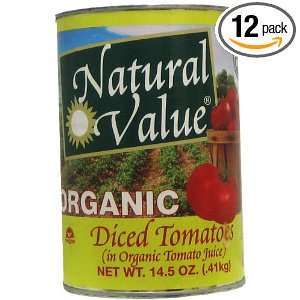 Natural Value Organic Diced Tomatoes in Tomato Juice, 14.5 Ounce (Pack 