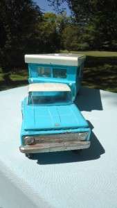   60s Nylint Steel Mobile Home Trailer & Ford Truck #6600 nice & clean