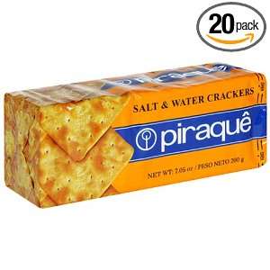 Piraque Water and Salt Cracker, 7 Ounce Boxes (Pack of 20)  