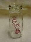 1950s Goldsmiths Dairy Cream Bottle Clear Glass Red Lettering