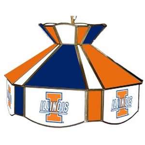   University of Illinois Fighting Illini Stained Glass Swag Lamp Sports