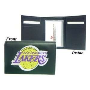  Los Angeles Lakers Embroidered Leather Tri Fold Wallet 