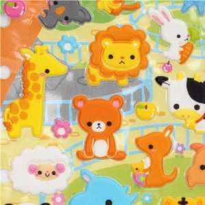  cute 3D sponge sticker set zoo animals with babies Toys 
