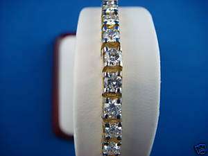 CT. DIAMOND TENNIS BRACELET 14 K.YELLOW GOLD GORGEOUS  