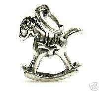 sterling silver ROCKING HORSE charm ACH2894  