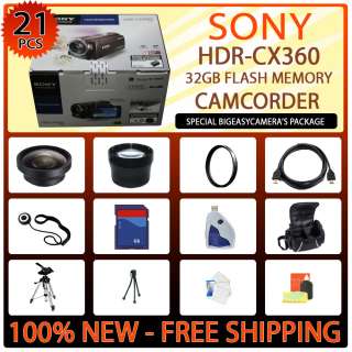 New Sony HDR CX360 CX360 HD Camcorder with 8GB USA Kit 027242820050 