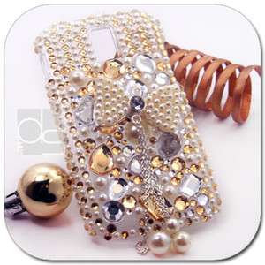 Gold 3D BLING Hard Skin Case Cover For T mobile Samsung Galaxy S 2 II 