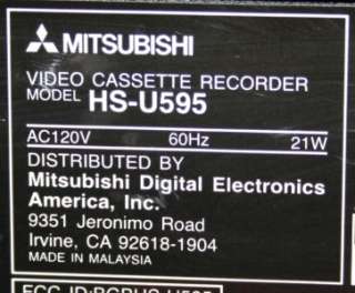 MITSUBISHI HS U595 4 HEAD HI FI STEREO VCR PLUS+ GOLD S/N 226M  