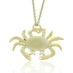 Icz Stonez 18k Yellow Gold over Sterling Silver Crab Necklace 