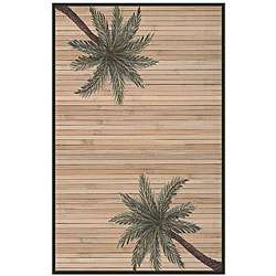Hand woven Palm Tree Bamboo Rug (6 x 9)  