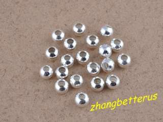 200 Pcs Silver Plated Round Spacer Loose Beads Charms Findings 6mm 