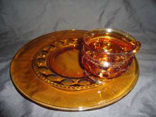 Indiana/Colony Glass Amber Kings Crown Cup and Plate  