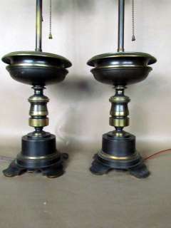 Pair of Antique 1850s Argand Lamps  