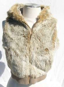 OLD NAVY Faux Fur Hooded Vest Jacket Sz 1 XS  