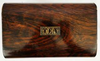 Antique 19th C. Continental Flame Mahogany Tea Caddy Storage Box   No 