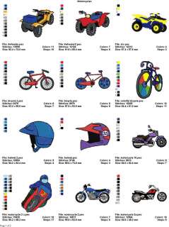 MOTORCYCLES & ATVs (4x4) LD MACHINE EMBROIDERY DESIGNS  