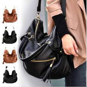   Tassel Leather Handbag Cross Body Shoulder Bag Large Capacity Z  