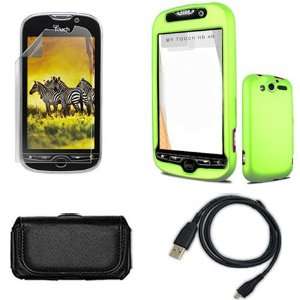  HTC My Touch HD 4G Combo Rubber Feel Neon Green Protective 