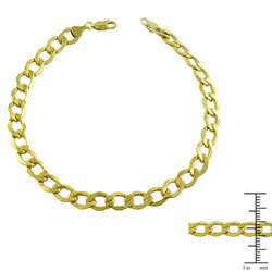 14k Yellow Gold 9 inch Curb Bracelet  