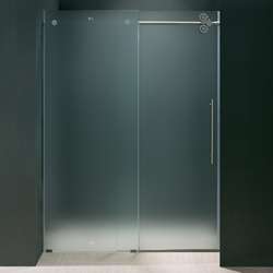   72 inch Frameless Frosted Glass Sliding Shower Door  