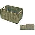   Grass Rectangular Lidded Storage Baskets (Set of 2)  