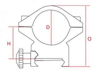 DIA 30mm SEE THRU Scope Ring MEDIUM Profile Picatinny/Weaver  