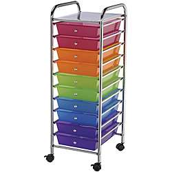 Multicolor 10 drawer Storage Cart  