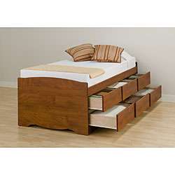 Chelsea Cherry 6 drawer Platform Storage Twin Bed  