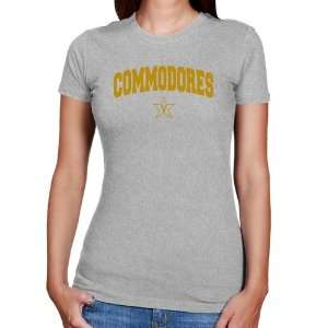  Vanderbilt Commodores Ladies Ash Logo Arch Slim Fit T 