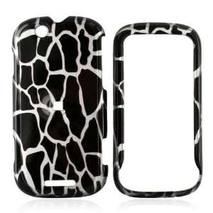  For Motorola CLIQ Hard Plastic Case Black Giraffe 