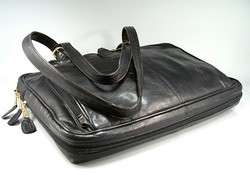   COLOMBIAN LEATHER Org BRIEFCASE $650+ CMP Blk NR MINT Execs Cool Bag