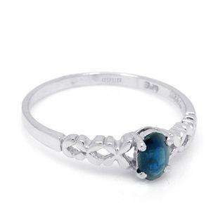 5X3mm, natural sapphire,Blue Topaz Sterling Silver Ring  