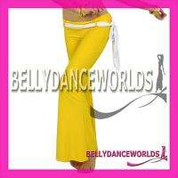   SPORTS COSTUME FLARE PANTS BOLLYWOOD DANCING STRETCHY WITH BELT  