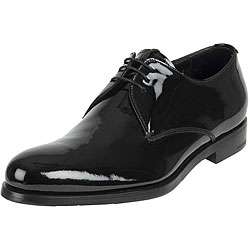 Prada Mens Vernice Black Patent Leather Shoes  
