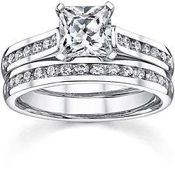 18k White Gold 1 2/5ct TDW Diamond Bridal Ring Set (H I, SI1 SI3 