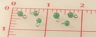 12 Vintage tiny green round pendants doll buttons 4mm  