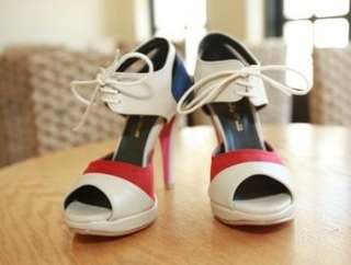 Women shoes heeled open toe platform patch sandals  