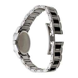 Bulova Womens Dress Stainless Steel and Enamel Diamond Watch 