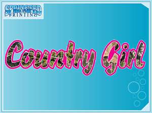 COUNTRY GIRL in Camo Vinyl Decal truck sticker car  