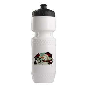  Trek Water Bottle White Blk Christmas Snowman Wearing 