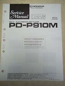 Pioneer Service Manual~PD P910M CD Player~Original~Repair  