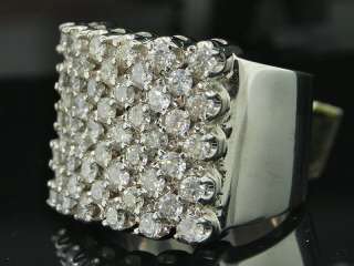 MENS 4.47 CT WHITE GOLD SOLID DIAMOND PINKY RING PAVE  